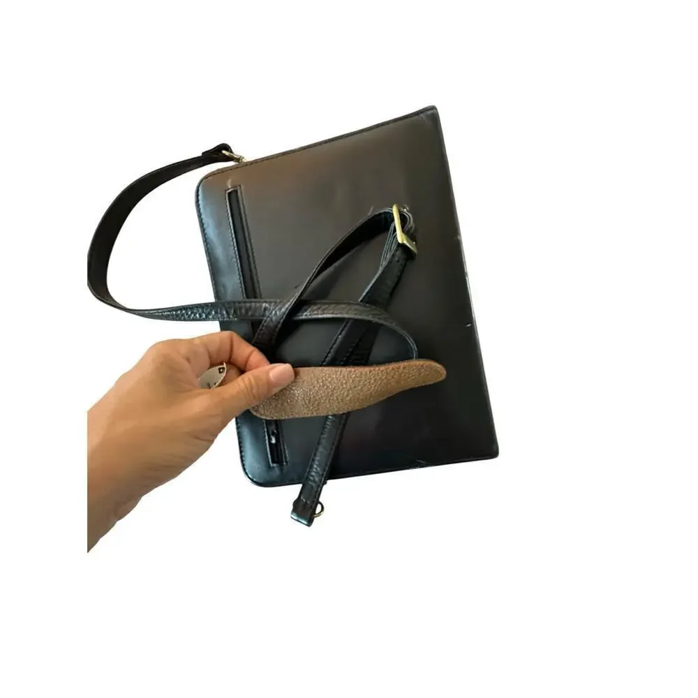 Vintage Franklin Covey Black Quest Leather Crossbody Strap Planner Bag